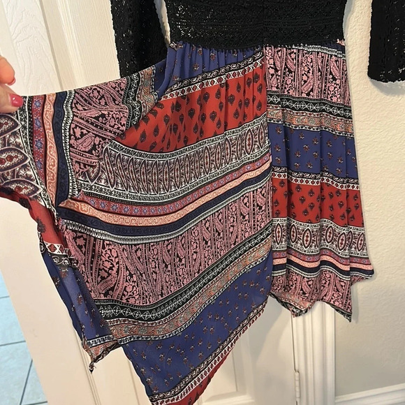 Miami Bohemian Style Dress with lace top Sz S - Picture 5 of 6